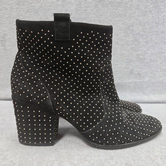 Rebecca Minkoff Blake Suede Studded Heeled Booties Size 10 - Picture 1 of 11
